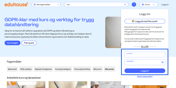 Logga in med användarnamn NO KB