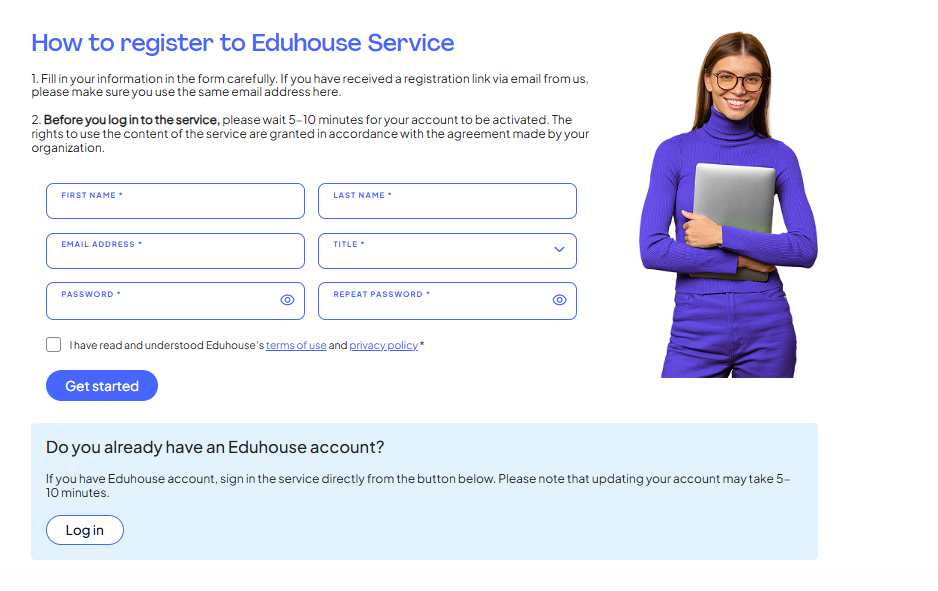 How to register and sign in for students