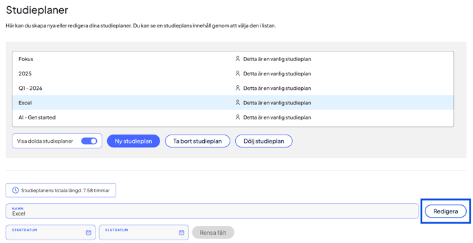 knowledge base studieplaner